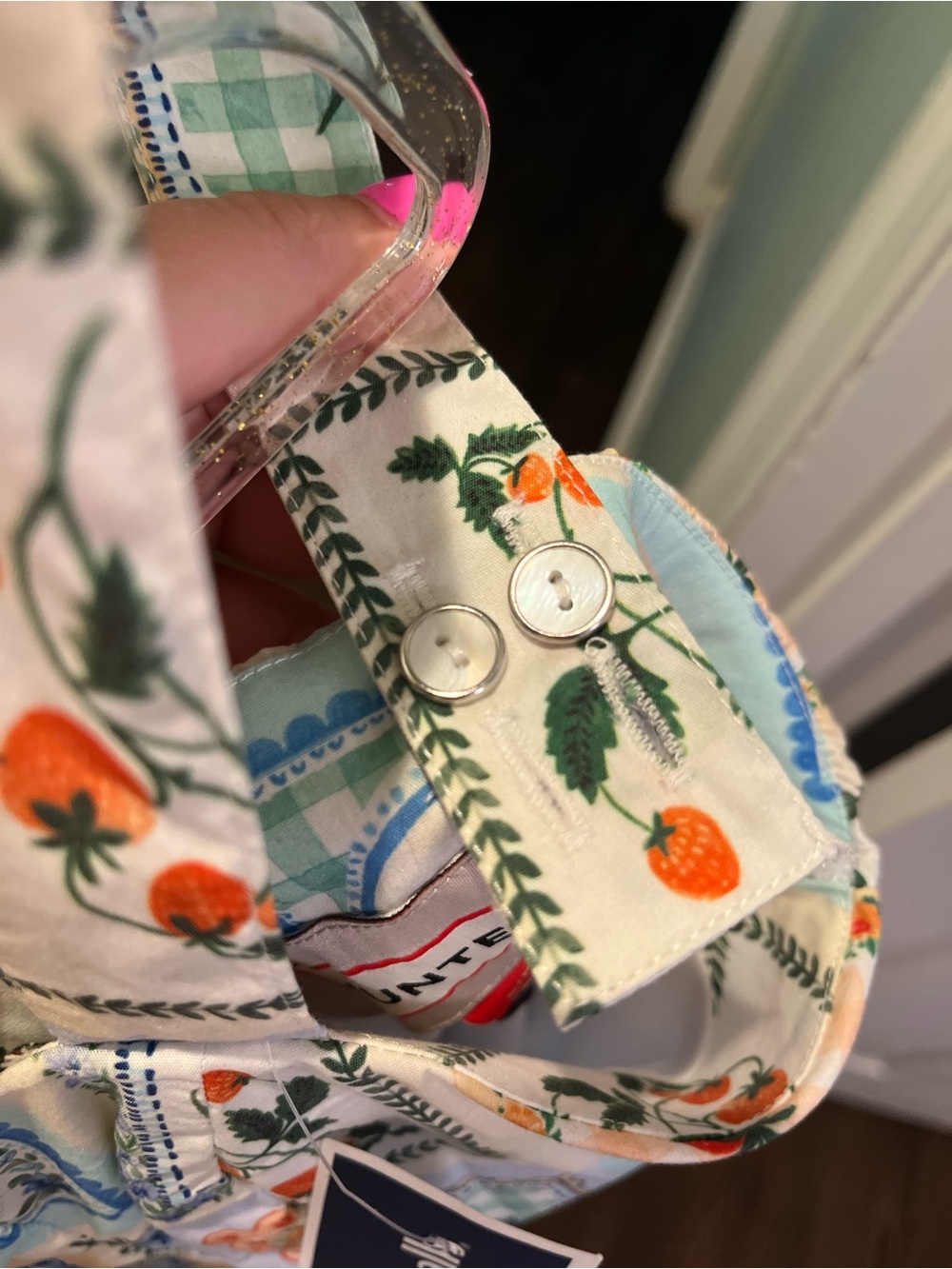 Hunter Cream Sundress with Blue & Green Floral Patchwork - Picture 4 of 7